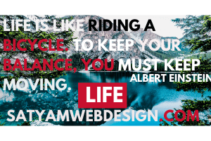“Life is like riding a bicycle. To keep your balance, you must keep moving.” —Albert Einstein”