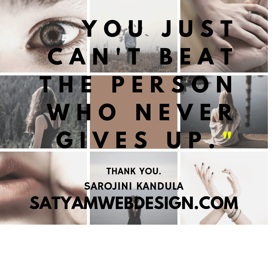 YOU JUST CAN'T BEAT THE PERSON WHO NEVER GIVES UP - Success and Successful positive quotes